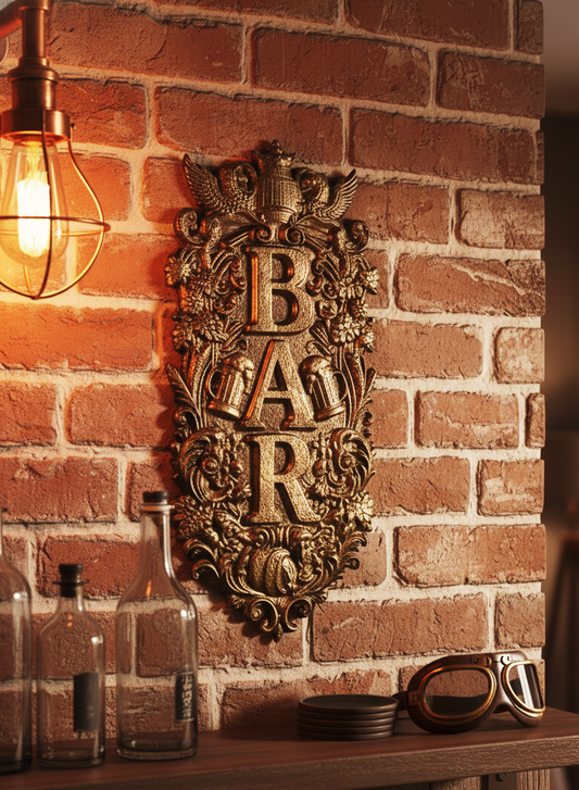 Placa estilo victoriano decorativa vintage para "BAR", hogar, oficina o negocio